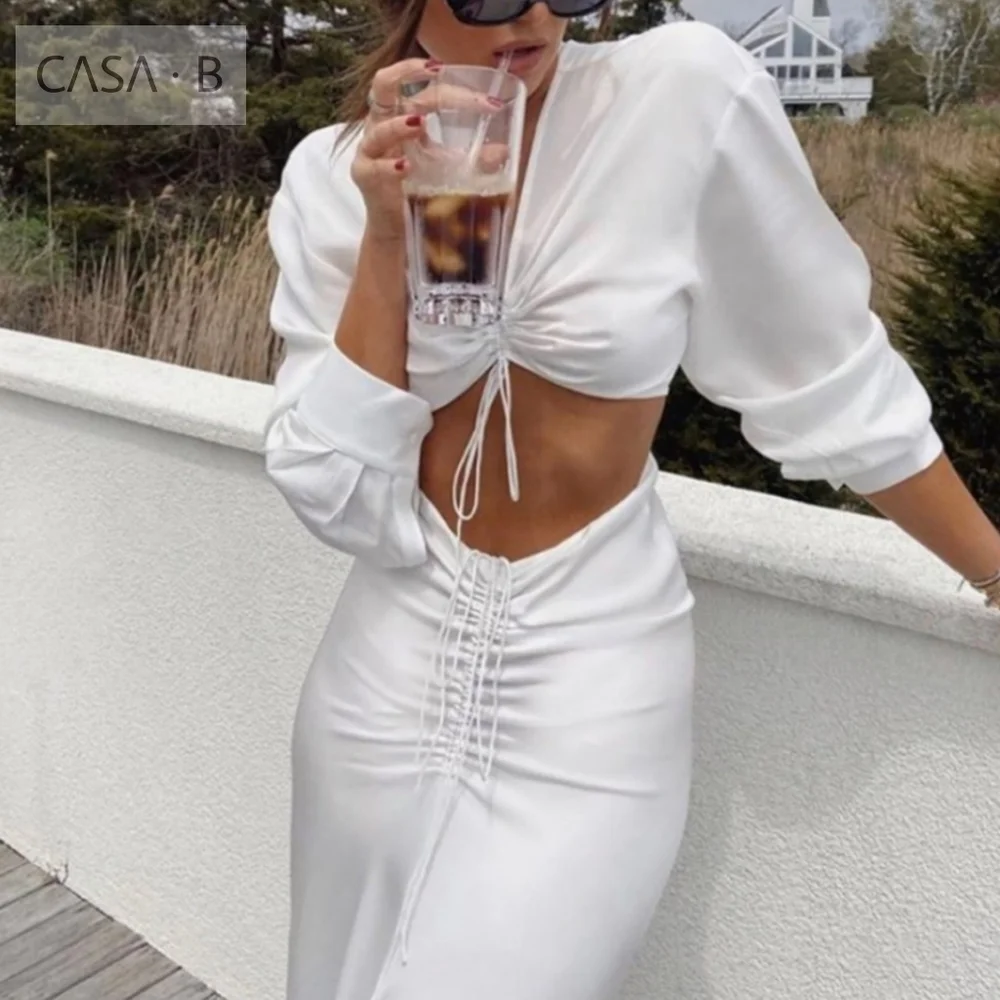 NEW!!💫CASA B|Samara Ruched Disconnect Dress - Picture 1 of 7